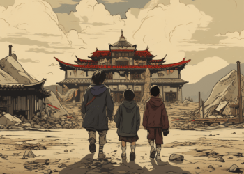 Enfants tibétains -illustration