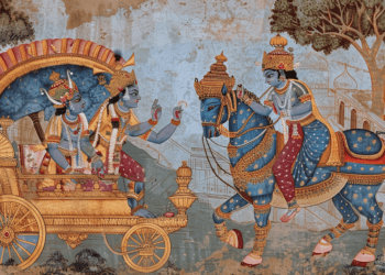 Krishna parle à Arjuna-Bhagavad Gita