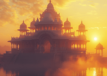 Temple jain au lever du soleil