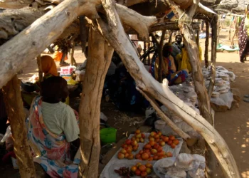 Marché de Kurchi, dans les Monts Nouba, au Soudan.
