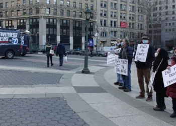Veillée contre la peine de mort organisée à New York en janvier 2021. Crédit : Felton Davis / Wikimedia Commons — CC BY 2.0