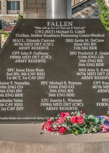 Le mémorial des victimes de la fusillade de Fort Hood, au Texas, photographié le 11 août 2017.